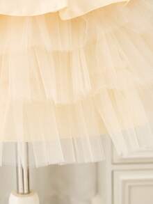 Glamorique Kids 圣诞派对服装女婴无袖亮片闪亮香槟色优雅派对连衣裙，薄纱蓬松公主裙 - 香檳色 - 查看 4