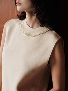 Uhlyne Women's Sweater Vest - Apricot - View 2