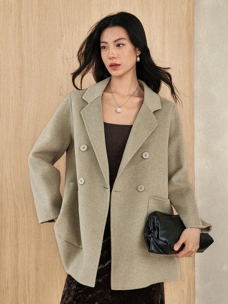 Women's Elegant Fashion Wool Blend Jacket, Casual Business Style, Thick Shorts, Autumn/Winter Women Coats