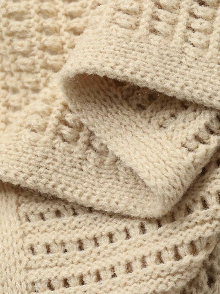 Women's Casual Knit Cardigan Sweater, Elegant Design For Autumn & Winter