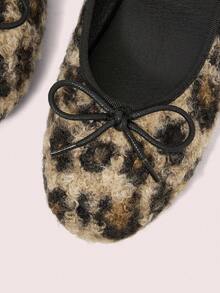 CUCCOO DOLLMOD Women's Leopard Print Buckle Design Casual Flat Loafers - Apricot - View 8