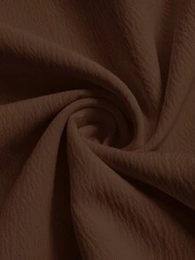 Firerie Plus Size Women's Elegant New Fashion Vacation Daily Single Shoulder Extra Long Sleeve Waist Ruched Slimming Metal Decor Blouse/Valentine's Day/Concert/Performance/Date/Formal Dinner/Prom/Wedding Season/Sexy/Graceful/Commute/Back To School/Vacation/Beach/Romantic Chic/Office Diva/Mermaid Vibe/Birthday Party Asymmetrical Neck Blouse Coffee Brown Top Chocolate Brown Top