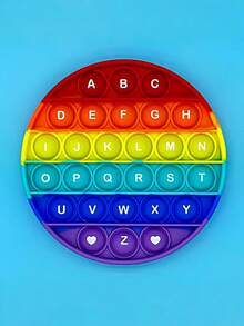 2个/包 数字字母数学学习硅胶彩虹方形圆形益智玩具，适合学龄前儿童（方形+圆形=1包）