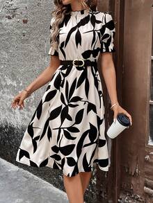 EMERY ROSE 女式立领植物印花长裙女装