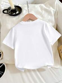Girls My 11th Birthday Crown & Heart Print Round Neck Short Sleeve White T-Shirt, Suitable For Girls - White - View 2