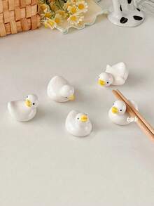 Ceramiczny stojak na pałeczki w kształcie uroczej kaczuszki, domowy, kuchenny stojak na pałeczki, dekoracja biurka, akcesorium - Kaczka - Zobacz 2