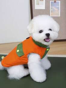PETSIN 舒适秋冬宠物背心——可爱、透气、易穿，适合小型犬、猫咪和其他小型宠物，非常适合日常室内外穿着。 - 橘色 - 查看 5