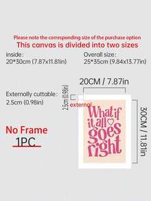 1件套精美房间装饰画 - 如果一切都顺利呢？- 学院风房间装饰海报 - 墙面艺术装饰 - 无框帆布画，生日毕业礼物 - 彩色 - 查看 15