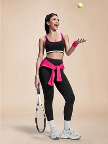 Core Rhythm Seamless Sports Yoga Tank Top/Contrast Trim/Slim Fit, Designed For Outdoor Running, Yoga, Pilates And Gym Workouts. Lightweight, Stretchy, Comfortable. Can Be Worn As A Base Layer Or Standalone, Ideal For Training Color Block Workout Set Active Wear Sports Bras