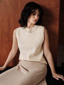 Uhlyne Women's Sweater Vest - Apricot - View 3