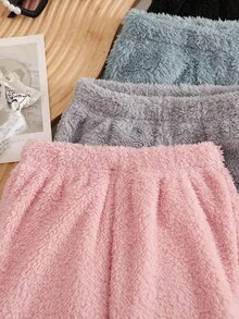 SHEIN Playful Pals 4件套女婴纯色休闲裤，适合外出，秋冬季 - 彩色 - 查看 4