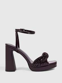 CUCCOO SZL Giày cao gót đế dày màu đỏ rượu vang, giày dự tiệc tối thời trang, giày đế xuồng chống thấm nước, kiểu dáng mới gợi cảm dành cho nữ - Màu Đỏ Sâu - Xem 5