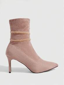 CUCCOO SZL Women's Fashionable Brown Mid-Calf Boots - Apricot - View 3