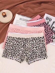 SHEIN 4pcs/Pack Men's Leopard Print Boxer Briefs Multipack Underwear - Multicolor - View 5