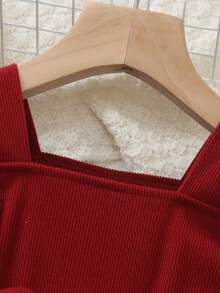 SHEIN Toddler Girls' Cute & Elegant Long Sleeve Mesh Dress, Soft & Comfortable Fabric Suitable For Parties, Weddings, Outings, Photoshoots, Autumn/Winter