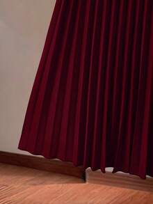 Franclia Metal Buckle Side Pleated Skirt Suit - Burgundy - View 6