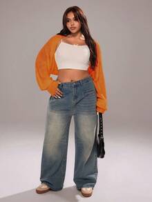 Rustia New Bat Wing Long Sleeve Cardigan Sweater For Women Casual - Orange - View 6