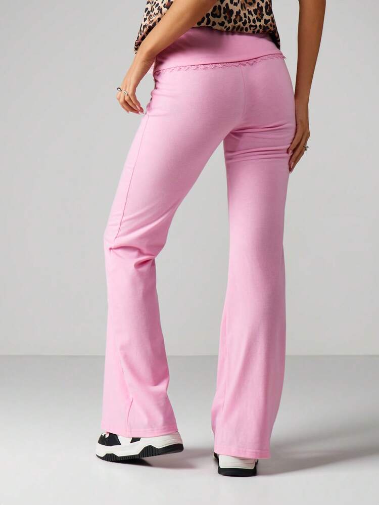 Missguided x Playboy High Waist Flare Leg Casual Pants With Print Wide Leg Trousers Y2K Style