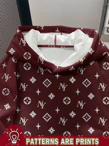 SHEIN 女式连帽卫衣，复古美式学院风图案套头衫，适合秋季、冬季、2026 年圣诞节、新年、返校季 - 彩色 - 查看 3
