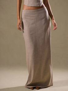 MUSERA Low Rise Column Fit Maxi Skirt Summer Elegant, Casual, Holiday, Cute Vacation Fall Autumn Winter Fall Winter Thanksgiving