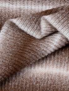 Manfinity Roghcode Men's Casual Contrast Color Loose Fit Crew Neck Sweater, Autumn/Winter Brown Sweater Men Earthy Men, Long Sleeve Top - Brown - View 5