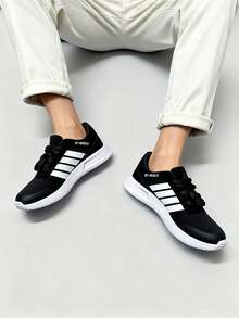 男士网球和球拍运动鞋 - 黑與白 - 查看 3