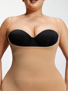 SHAPORA 1 chiếc áo định hình ngực hở eo Apricot Seamless cỡ lớn cho nữ - Màu be - Xem 5