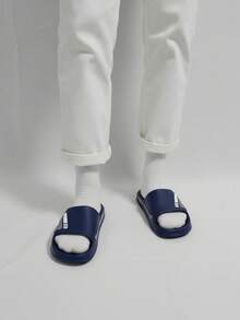Sandalia para hombre transpirable EVA punta abierta sin cordones suela antideslizante casual hogar playa sandalia - Azul - Ver 2