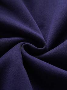 TOM & JERRY X SHEIN 男士休闲可爱卡通图案口袋保暖连帽衫，秋季款，长袖上衣 - 藏蓝色 - 查看 7