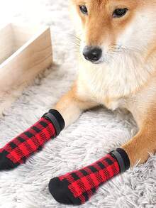 PETSIN 1 Pair Of Pet Socks Foot Cover, Cat And Dog Socks, Outdoor Anti-Skid Waterproof Shoes Socks, Pet Supplies