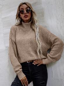 EMERY ROSE Áo len cổ đứng màu trơn thường ngày, Thu/Đông - Lạc đà - Xem 6