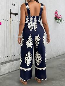 SHEIN PETITE 大码女式休闲细肩带连体裤