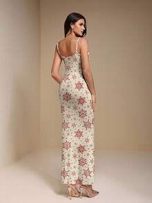 Glamance Carolina Leite 性感女士超长吊带圣诞派对连衣裙，冬季修身长款连衣裙，女士礼服，魅力连衣裙，时尚别致服装系列，新年装扮 - 彩色 - 查看 2