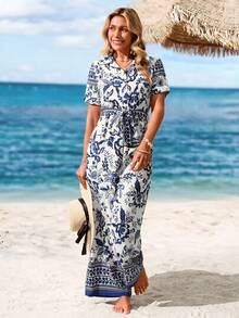 Sylviya Women Floral Print Jumpsuit, Casual Vacation Style Summer Outfits For Women Rompers For Women Bodysuits For Women Jumpsuits For Woman Overalls Women