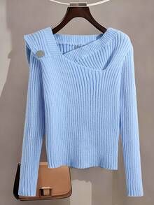 Lyxana Fashionable & Versatile Design Women Knit Sweater, Suitable For Work And Casual Wear, Autumn/Winter - Blue - View 1