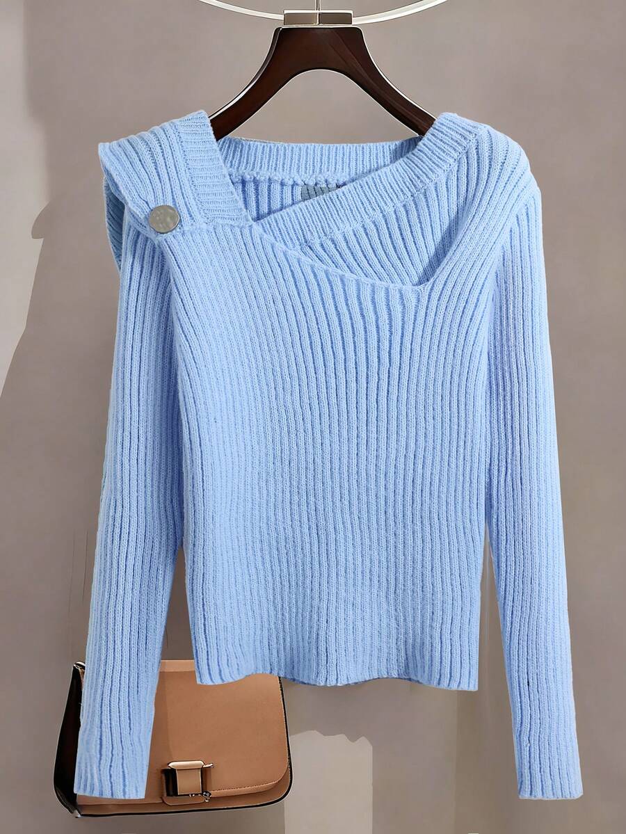 Lyxana Fashionable & Versatile Design Women Knit Sweater, Suitable For Work And Casual Wear, Autumn/Winter - Blue - View 1