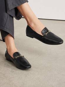 MOTF PREMIUM SQUARE TOE COMFORTABLE WOMEN'S FLAT SHOES, FOR SORCERESS NEW YEAR HOLIDAY, SPRING SHOES SPRING BREAK EASTER FOR CHRISTMAS - Black - View 7