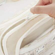 1Pc Macaron Large Pencil Case Pouch ,INS Stationery Bag, Portable Handheld Pencil Case Bag , Cosmetic Bag, For Teens Office,&School Supplies Back To School,Pencil Pouch,School Bag - 彩色 - 查看 10