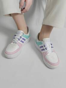 Tenis para hombre malla transpirable punta redonda con agujeta suela gruesa estilo deportivo casual para correr y gimnasio - Multicolor - Ver 2