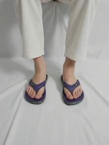 Sandalia unisex deportiva EVA punta abierta sin cordones suela antideslizante estilo casual para alberca y gimnasio chancla ligera - Morado - Ver 2