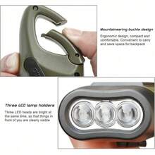1PC LED Flashlight Hand Crank Solar Powered Rechargeable Survival Gear Self Powered Charging Torch Dynamo For Fishing Boating Hiking - Multicolor - View 8