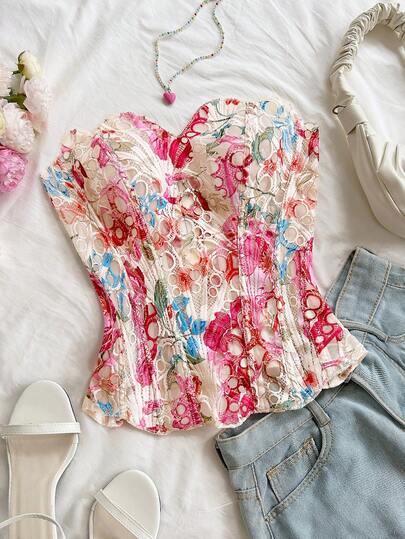 Soleia Women's Casual Vacation, Beach Wedding Guest, Graduation, Brunch, St. Patrick's Day, Spring Break, Easter, Music Festival Elegant Bohemian Tropical Halter Hollow Out Backless Printed Tie Front Blouse, Autumn/Winter Layering