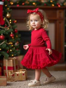 Zestaw casualowy dla dziewczynki: koszulka z długim rękawem i spódniczka TUTU