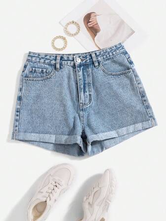 Short en jean droit
