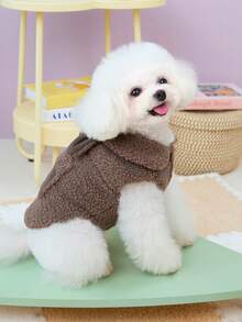 PETSIN 宠物服装、狗狗外套、背心、秋冬棉质服装、小型动物服装、室内猫咪休闲背心配饰、圣诞宠物用品和万圣节服装、狗狗服装、幼犬用品和狗狗用品、万圣节服装 - 棕色 - 查看 4