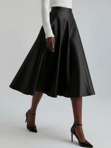 Ontre 2025 现代都市风格，女士百褶 A 字裙，百搭高腰裙，适合日常穿着、派对、商务、秋季