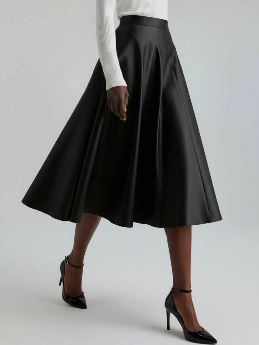 Ontre 2025 现代都市风格，女士百褶 A 字裙，百搭高腰裙，适合日常穿着、派对、商务、秋季