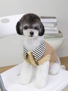 PETSIN 舒适秋冬宠物背心——可爱、透气、易穿，适合小型犬、猫咪和其他小型宠物，非常适合日常室内外穿着。 - 棕色 - 查看 4