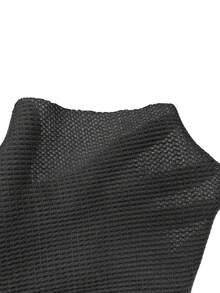 EMERY ROSE Women's Solid Color Minimalist Button Decor Long Sleeve T-Shirt, Everyday Wear - Dark Grey - View 3