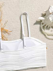 SHEIN Tween Girls' Summer Beach Vacation Shell & Starfish Woven Strap Bikini Set